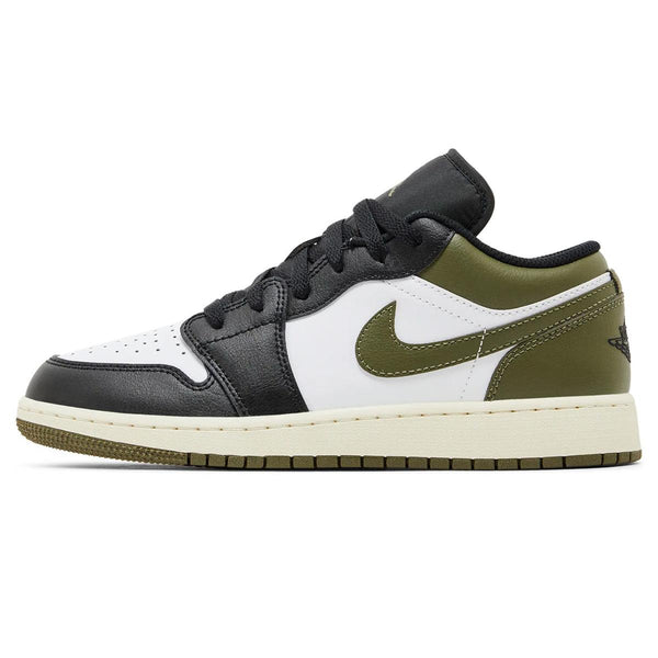 Air Jordan 1 Low Black Toe Medium Olive GS