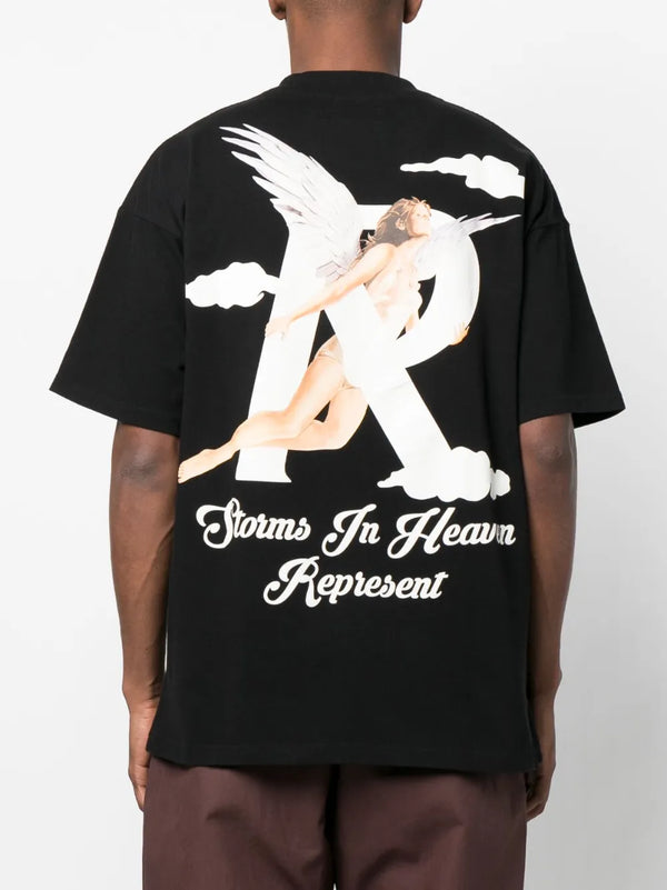 Represent Storms In Heaven Cotton T-Shirt – Black/Multicolour