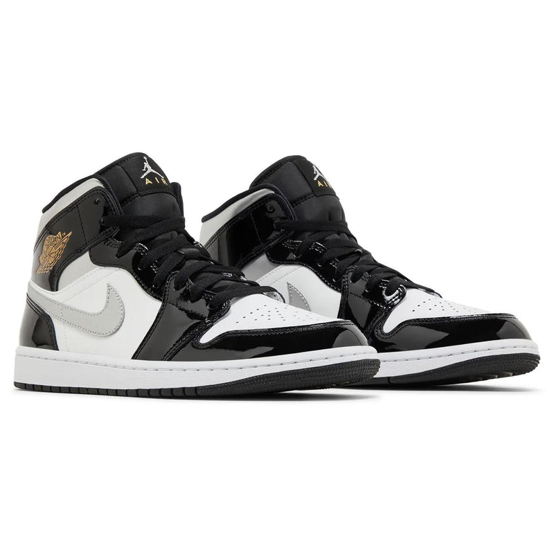Air Jordan 1 Mid SE Black White Metallic Silver