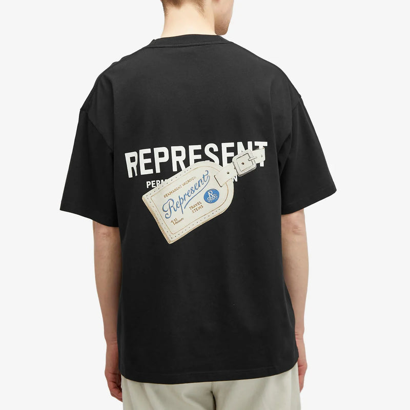 Represent Men’s Luggage Tag T-Shirt – Aged Black