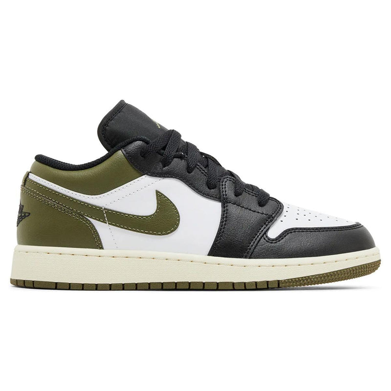 Air Jordan 1 Low Black Toe Medium Olive GS