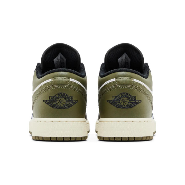 Air Jordan 1 Low Black Toe Medium Olive GS
