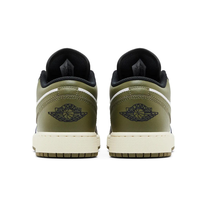 Air Jordan 1 Low Black Toe Medium Olive GS