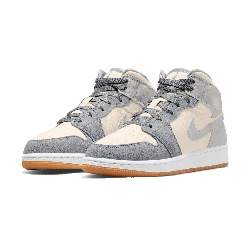 Air Jordan 1 Mid SE Coconut Milk Particle Grey GS