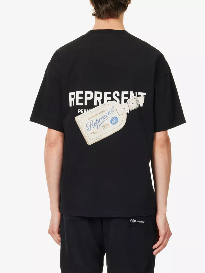 Represent Men’s Luggage Tag T-Shirt – Aged Black